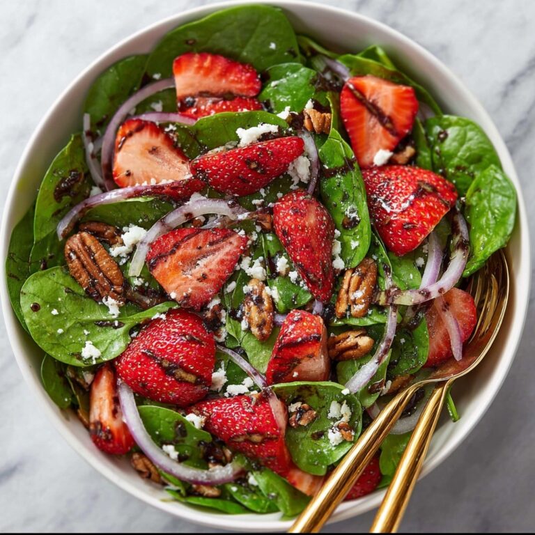 Strawberry Spinach Salad with Feta and Pecan Toss Recipe