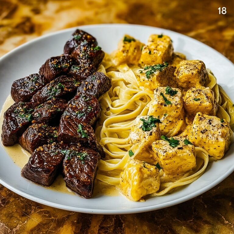 Indulgent Garlic Butter Steak with Cheesy Linguine Delight Recipe