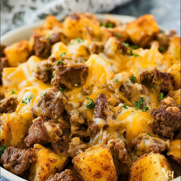 Crockpot Loaded Steak and Potato Bake Recipe