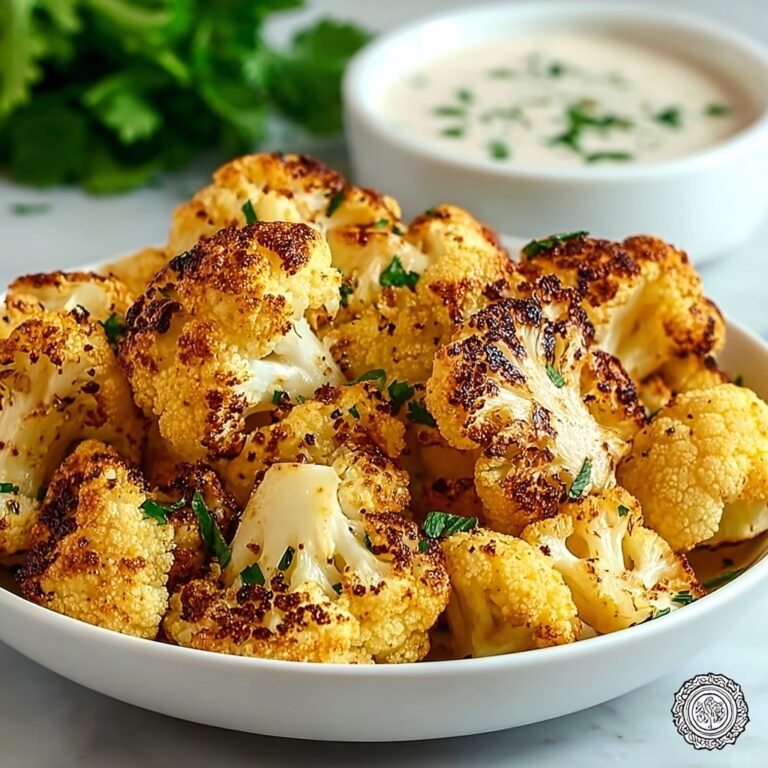 Irresistibly Crispy Baked Cauliflower Bites with Garlic Sauce Recipe